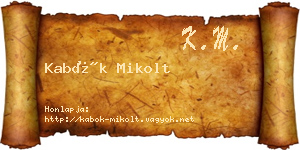 Kabók Mikolt névjegykártya